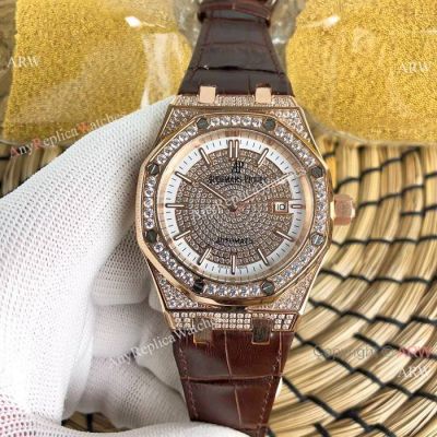 2019 Replica Audemars Piguet Royal Oak Rose Gold Diamond Watch
